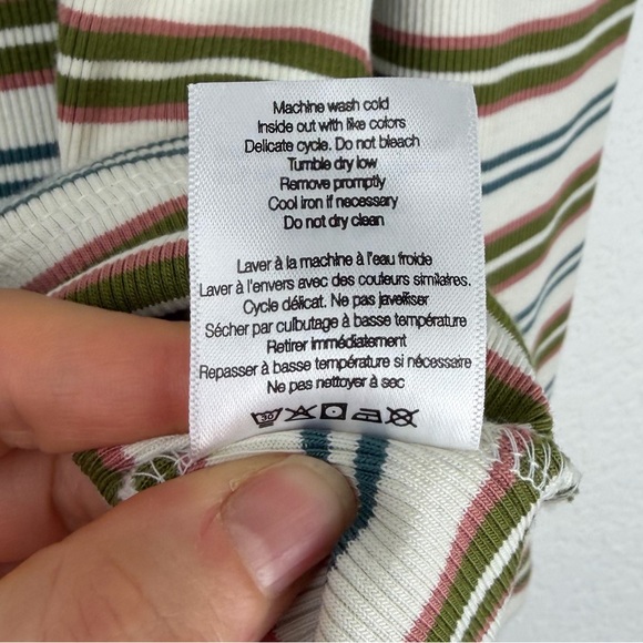 Veronica Beard Britney Stripe Long Puff Sleeve Stretch Cotton Top In White Small - Picture 6 of 6